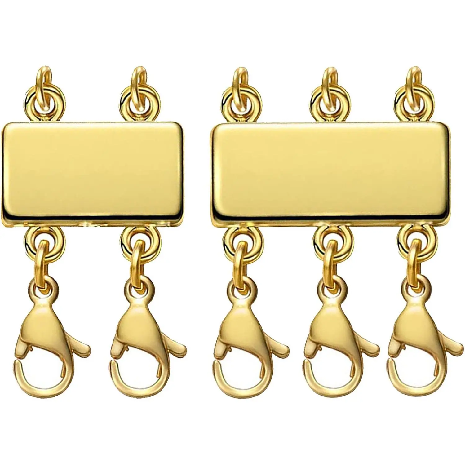 2 count Layered Necklace Clasps Necklace Connector Multiple Strands Clasp for Layering , and  Separator for Stackable Necklaces Chains