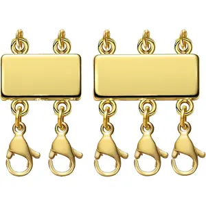 2 count Layered Necklace Clasps Necklace Connector Multiple Strands Clasp for Layering , and  Separator for Stackable Necklaces Chains