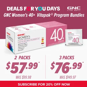 GNC 3-Pack Bundle: Women's 40+ Vitapak, Stress Support, Beautiful Skin, Bone Health & Omega-3s, Dietary Supplement, Natural Ingredient