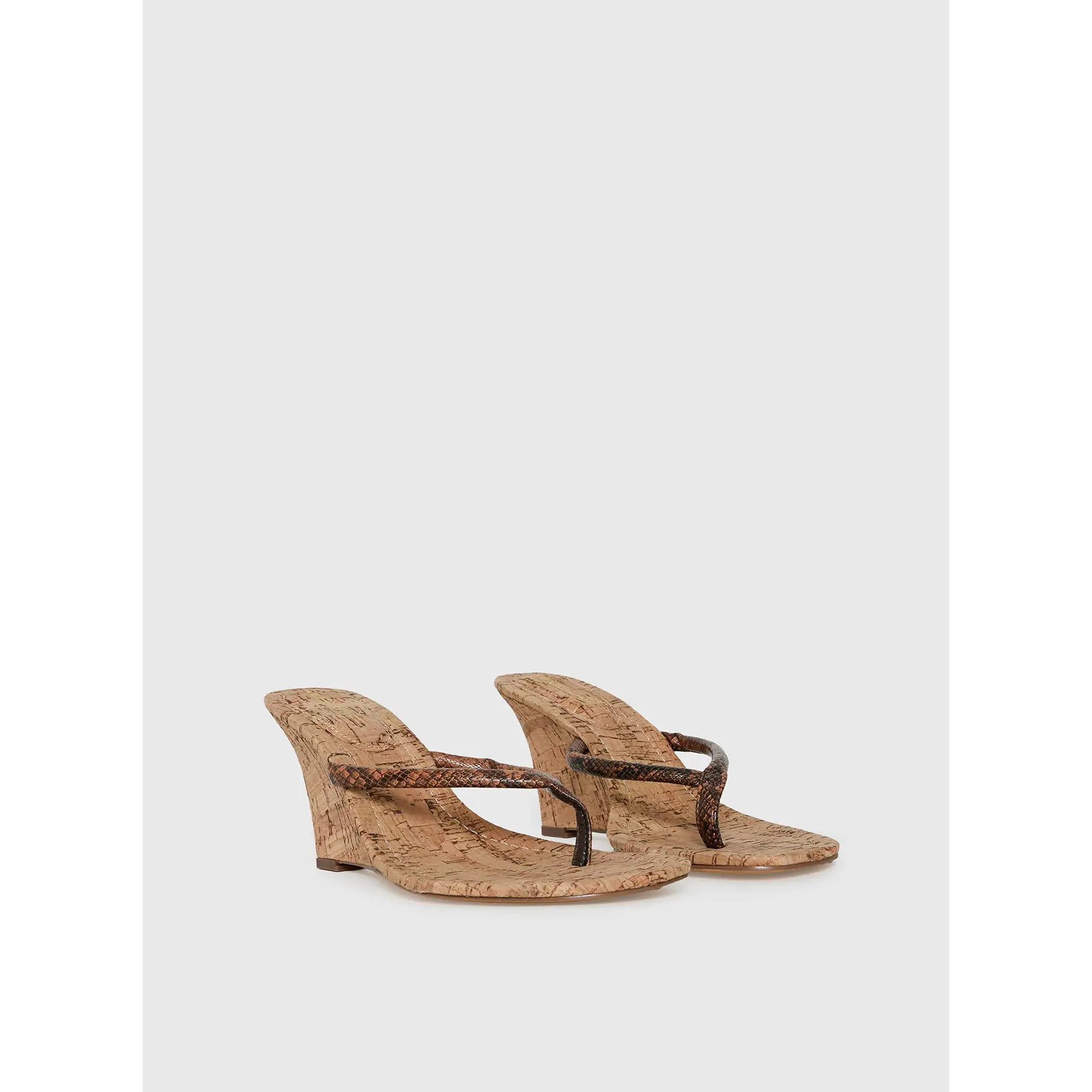 Fluke Cork Wedge Thong Heels Chocolate Fluke Cork Wedge Thong Heels Chocolate