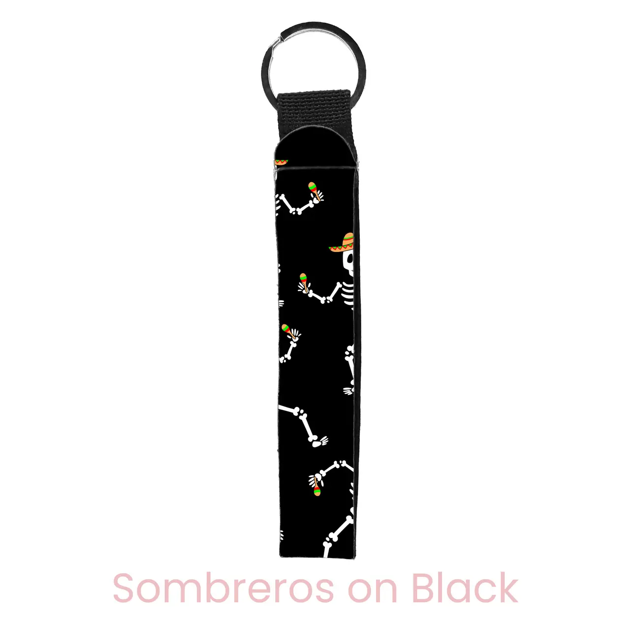 abbyrose Dancing Skeletons Wristlet Key Chain White