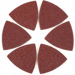 Triangle Sanding Pads Sandpaper Hook and Loop Sanding Sheet for Wood Fit 3-1/8 Inches Oscillating Multi Tool, 40/60/80/120/180/240 Grit