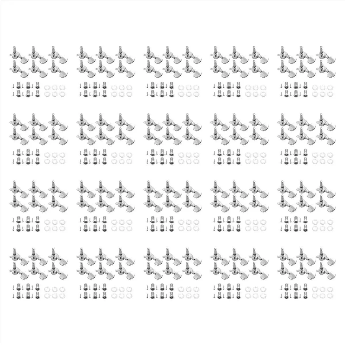 120 Pieces Silver Acoustic Guitar Machine Heads Knobs Guitar String Tuning Peg Tuner(60 for Left + 60 for Right)