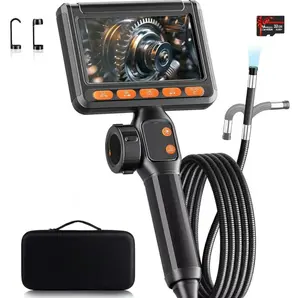 Bidirectional Endoscopic Camera with Lighting, 0.3 "(approx. 0.8 cm) Articulated Snake Camera with HD Screen for Wall Inspection-Automotive Air Conditioning Engine Inspection-Sewer Inspection, Mechanic's Essential Inspection Tool