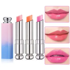 3 Pcs Color Changing Change Lipstick Lip Balm,Korean Magic Lipstick Color Change Changing Lip Tint Tinted Stain Gloss Balm Long Lasting Waterproof Moisturizer Lipstick Set for Women