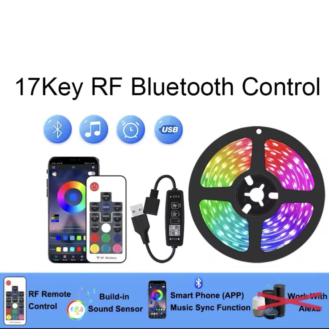 Led Strip Lights Rgb 5050 Music Sync Led Tape Light USB 5V Rgb Led Lights Strip Bluetooth 5050 Christmas Lights TV Backlight