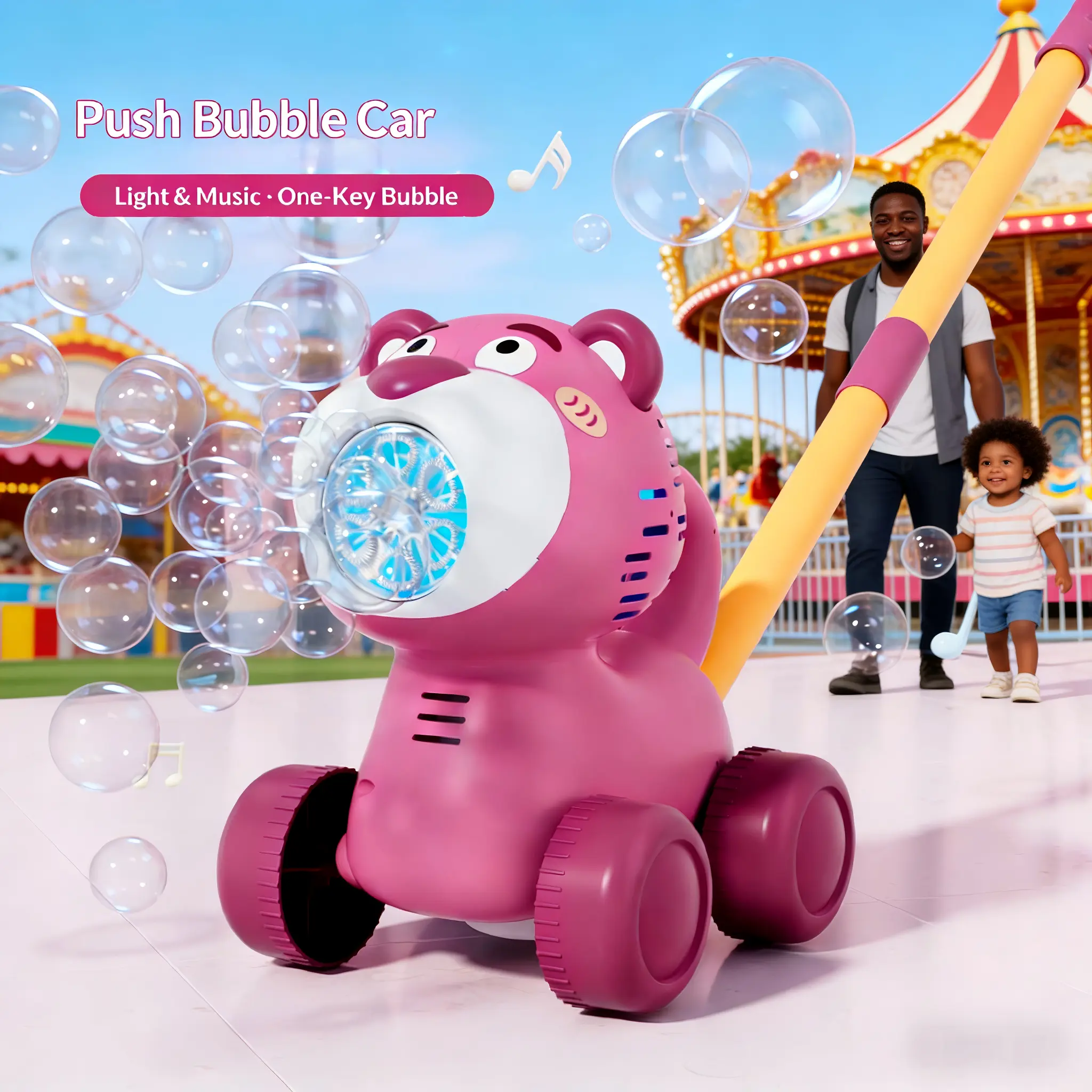 Cartoon Adorable Pink Capybara Bubble Machine Blower Toy - Non-Toxic Material, 1-Key Bubble Blowing, Develop Creativity, Outdoor Summer Toy, Ideal Gift for 3-9 Year Old Girls (Birthday, Christmas Basket Stuffer, Valentine's Day)