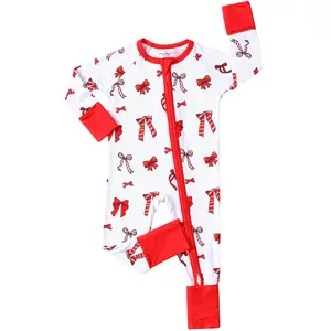 Bamboo Baby Boys Sleep and Play Pajamas One-Piece Zip Footies Long Sleeves Romper Jumpsuit PJS 0-2 Years for All Season