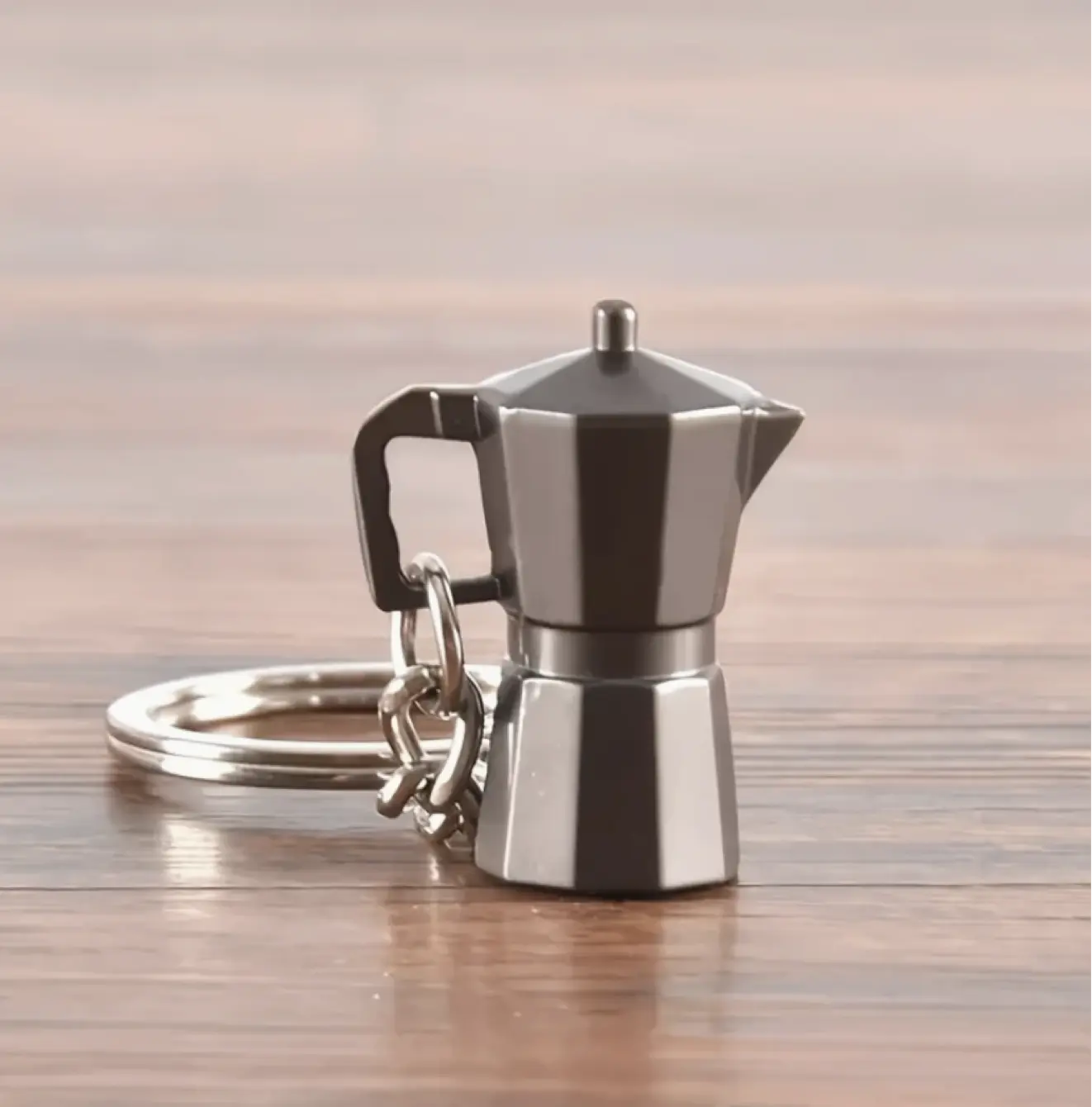 La Greca Moka, Cafeteria , Keychain for Coffee Lovers Zinc Alloy Espresso Maker Bag Charm Fun Stylish Personalized Gift for Graduation Birthday Fashion Accessory