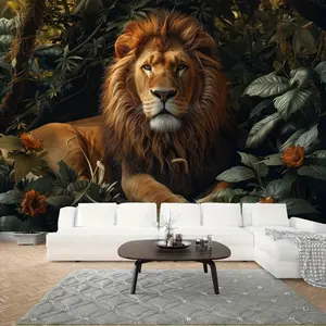 Vibrant Majestic Lion Tapestry - Soft, Durable Polyester Wall Hanging for Living Room, Bedroom, or Office Decor -Easy Care & Installation Kit Included