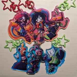Scene-ish TADC Holographic keychains!!! Pomni, Jax, Ragatha, Kinger, Zooble, and Gangle