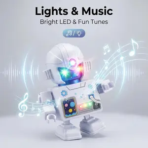 Dancing Robot Toy - Electric Smart Robot with LED Lights & Music, Interactive STEM Learning Toy, Educational Robot Kit for Kids Boys Girls Age 6-12