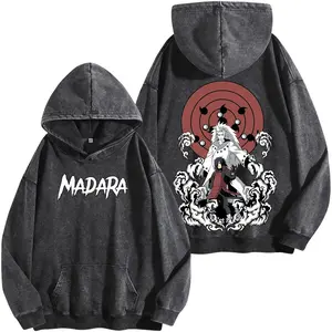 Limited Edition Madara Uchiha T-Shirt - Double Printed Washed Hoodie Unisex Oversize, Acid Washed Lightweight Cotton, Naruto Anime Manga, Uchiha Clan, Gift for Anime Fan