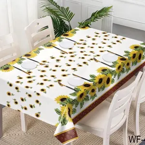 Heavy Duty Vinyl Tablecloth with Polyester Backing Waterproof Oil-Proof Plastic Table Cloth Stain-Resistant Wipeable Rectangle or Square Table Cover for Indoor and Outdoor
