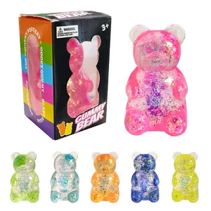 1/4pcs Gummy Bear Squish Fidget Toys Stress Balls for Kids ,Squish Sugar Ball Sensory Toys, Party Favors for Kids Squeeze Toy, Stress Relief Toy Squeeze Ball, Easter Basket Stuffers