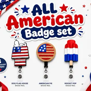 All American Magnetic Badge Set, Durable Reusable Badge Holder Set for Professional Identification, Office & Event Use