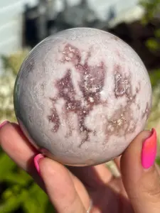 Gemmy pink amethyst druzy sphere