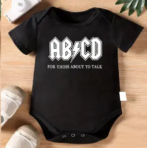 ACDC Baby Bodysuit PXF66, Rock Band Inspired Infant Outfit, Funny Music Quote Romper, Newborn Baby Clothes, Baby Shower Gift, Soft Cotton Infant Wear