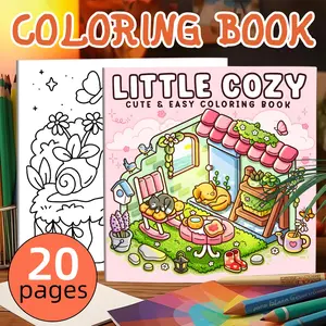 1PC Little Cozy Adult Coloring Book, 20 Pages, Stress Relief, Perfect Gift for Friends, Couples, Family, Relaxing Activity, Ideal for Valentine's Day Birthday Christmas New Year