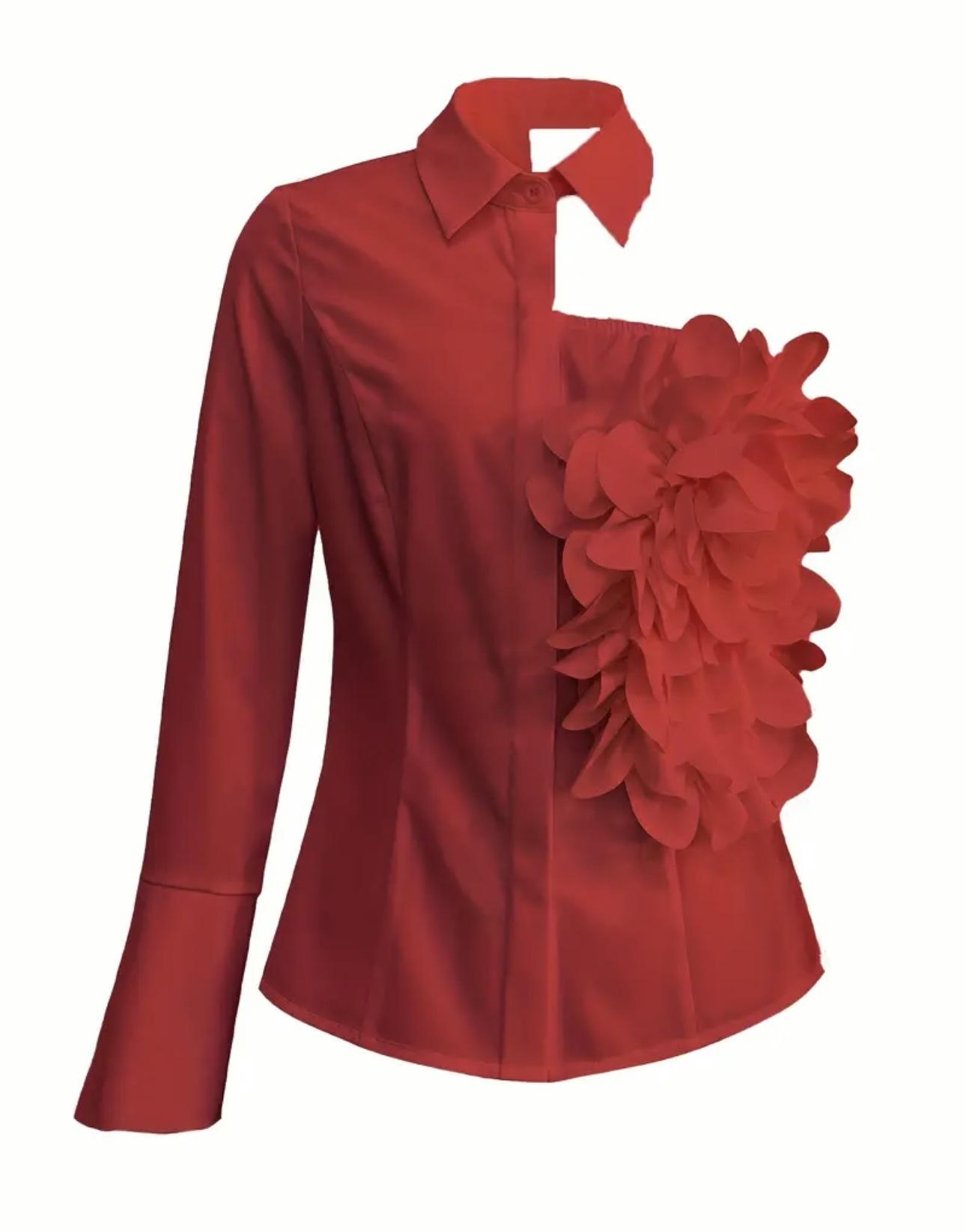 White Blouse With A One-shoulder TOP