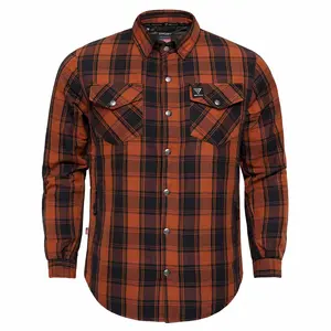 Protective Flannel Shirt For Men - Copper Blood Plaid with Pads