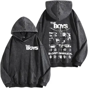 Vintage The Boys Limited Edition Graphic Washed Hoodie 3 – Unisex Washed Cotton TV Series Tee, Oversized Streetwear Shirt for Men Women, Gift for Fan, Gift for Him, The Boys Shirt