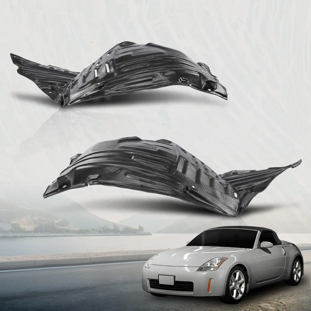 MOTOR GPLUS Front Fender Liner Splash Guard LH+RH Set - Direct Fit Factory Spec for 03-05 Nissan 350Z, Durable High-Quality, Easy Installation, Defends Against Dirt Mud Water (2 Front Section Covers)