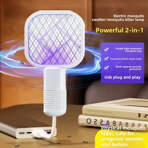 USB Mini Mosquito Swatter, Mini Mosquito Killer Bat Portable Bug, Mosquito Killer Machine, Trap Killer LED, with uv Light Protector Mosquito lamp for House Mini Mosquito Killer lamp 2 in 1