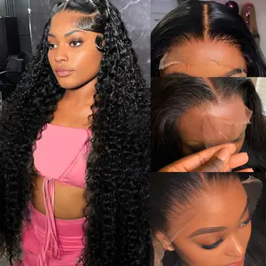 LEMO BEAUTY Deep Curly 13x4 HD Lace Full Frontal Wig Human Hair 180% Density 12A SKINLIKE Real HD Lace Front Wig Pre-plucked Clean Hairline 0.10mm Ultra-thin Invisible Film HD Lace Frontal Wig 30 inch