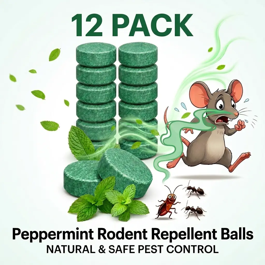 Rodent Repellent - Natural Peppermint Oil Home Pest Control Repellents 12-Pack - Fast-Acting, Eco-Friendly, Cost-Effective, User-Friendly,Pesticide-Free Pet Friendly , Mouse Rat Deterrent, Mice Repellent Indoor for Garage, Sheds, Basements