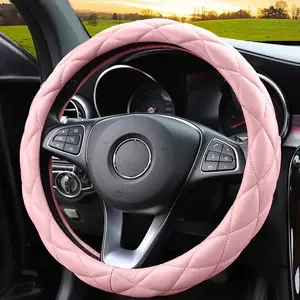 Soft Microfiber Leather Steering Wheel Cover, Universal 15 Inch for Women Girls, Fit Vehicles, Sedans, SUVs, Vans, Trucks