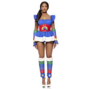 Forplay Women's Halloween Follow the Rainbow 8-Piece Women's Cartoon Character Costume