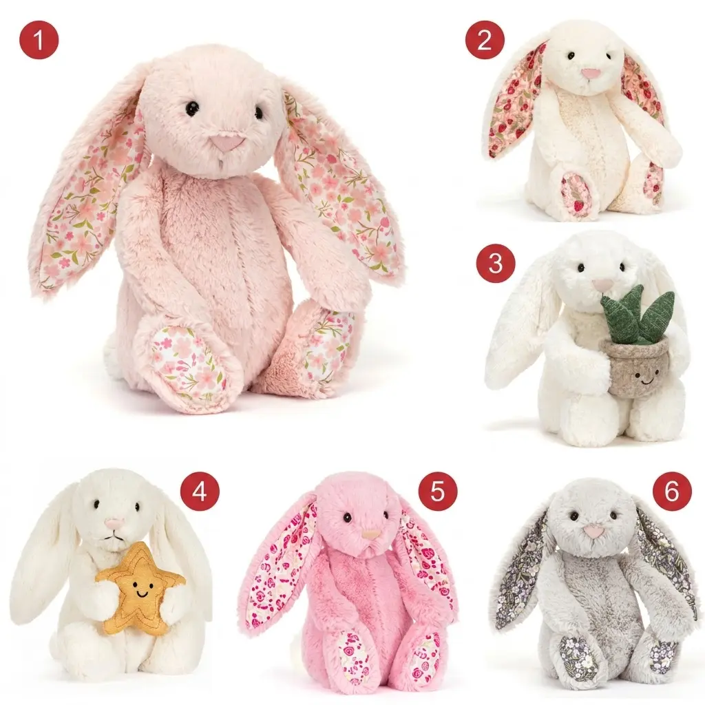 Jellycat Cute Plush Bunnie Animal Aesthetic Nursery Bag Charm V1