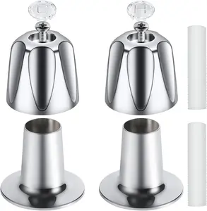 2- Shower Knob Replacement, Compatible with Price Pfister Verve & Bathtub Shower Faucet Handle, Include Hot & Cold Knob & Flange Base (Polished Chrome)