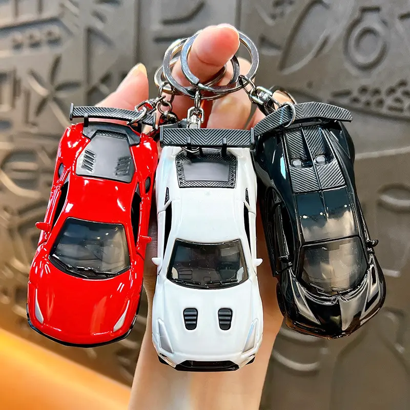 Mini Sports Car Model Keychain, Alloy Racing Car Key Ring Bag Pendant Ornament Gift for Men