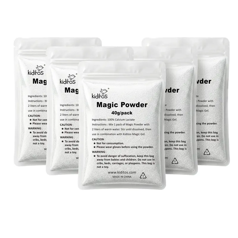 Kiditos Magic Water Elf Powder Refill, 5 Packs Magic Powder for Magic Water Elf Toy Kit, Compatible with Most Magic Gel Kits, Optimized Gel, Safe Calcium Lactate Formula