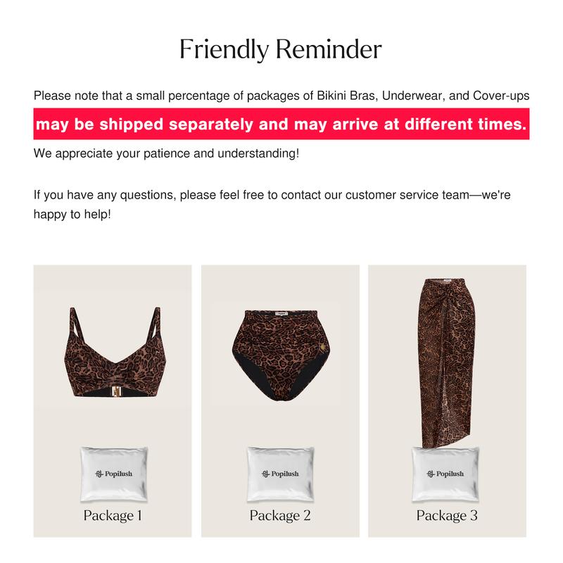 Popilush Leopard Swimwear Set High Waisted Bikini Shapewear Swimsuit  Push Up Adjustable Cover Up