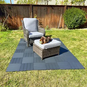 Interlocking Outdoor Floor Tiles, 24 Pack Patio Flooring, 12x12 Inch Durable Non-Slip Fast Dry, All-Weather Waterproof