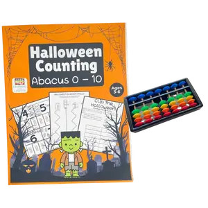 Halloween Counting Abacus 0-10 for Kids Math Learning Tools & Workbook with Dough Activities & Number Recognition for Preschool & Kindergarten