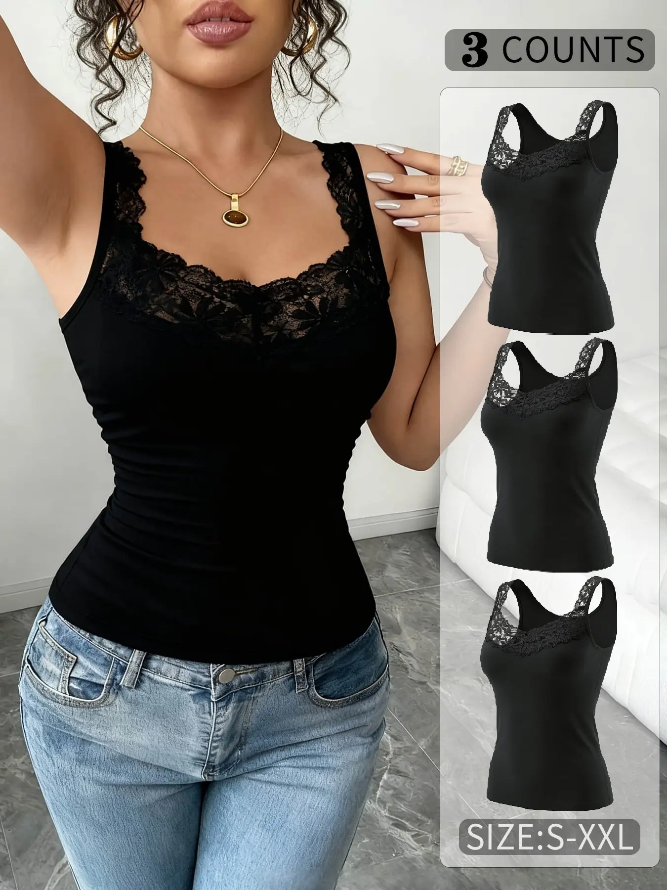 3PCS Women's Breathable Cotton-Touch Camisole Smooth Anti-Sweat Basic Tank Top  Versatile Base Layer