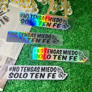 1PC  in Spanish Don't Be Afraid  Have Faith  Inspirational Prayer Hand  Motorcycle Sticker Is Suitable for Motorcycle Body Scratches  Block Bumper Trunk Fuel Tank  Personalized Christ-themed Decoration Accessories Sticker Decals