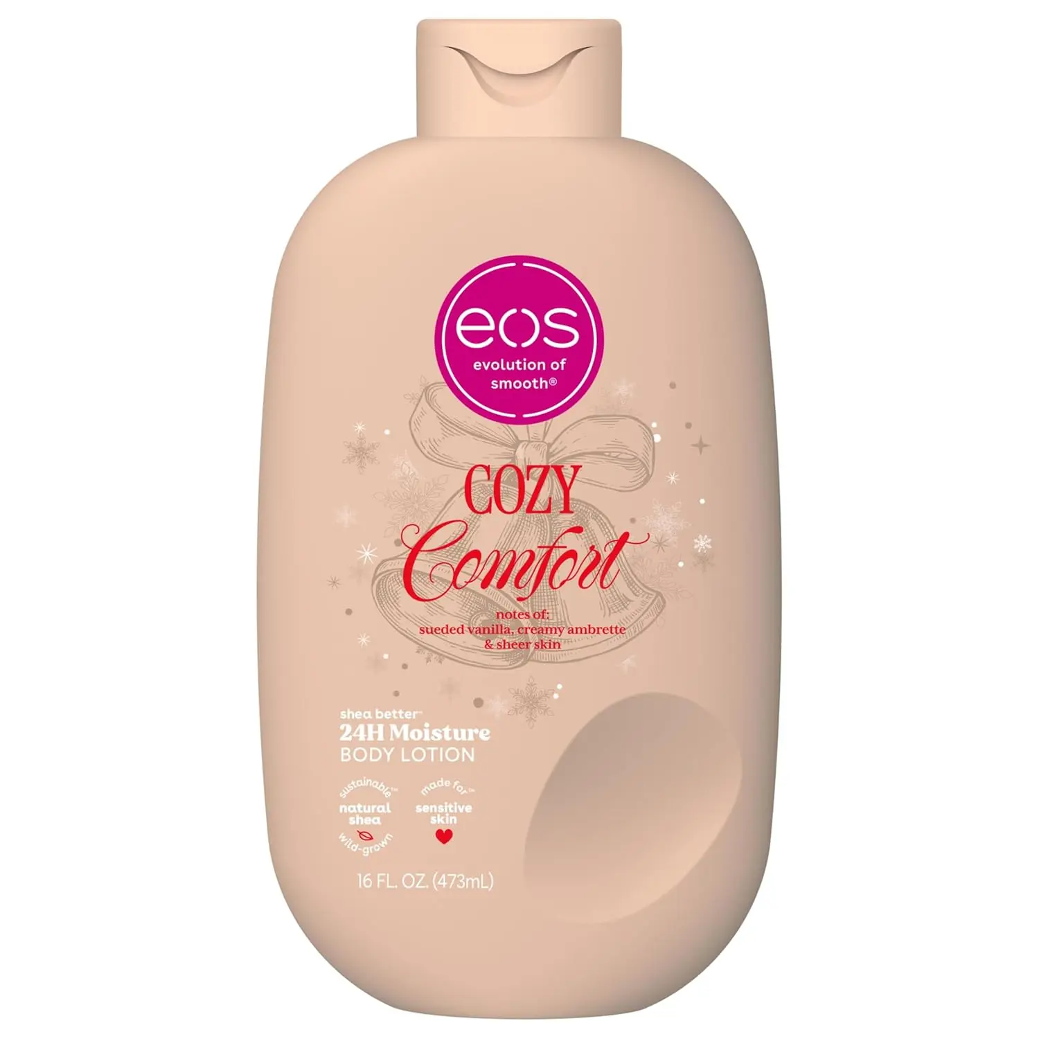 eos Holiday Body Lotion- Cozy Comfort, 24H Moisture, Non-Greasy, 16 fl oz