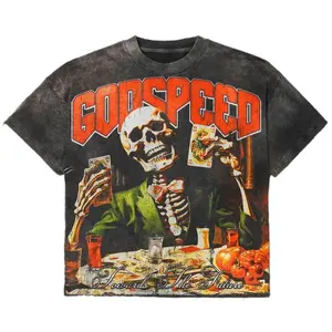 Vintage Graphic"Godspeed. Towards The Future " Top Tshirt streetwear, Y2K style Casual Cotton Classic Crewneck DesignTees T-shirt