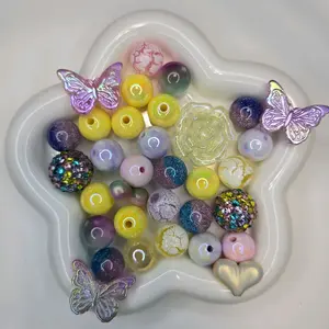 Acrylic Bead Mixes 16mm for Crafting Enthusiasts Ideal for DIY Projects Keychains Pens Phone Charms & Bracelets Versatile Creative Beads