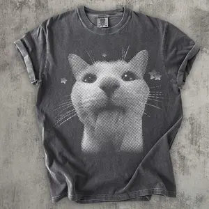 Y2k Retro Freaky Cat T-shirt, Vintage Graphic Tee, Silly Cats Shirt, Comfort Colors, Gag Gifts, Trendy Tees, 2000s Tshirt, 90s Clothes