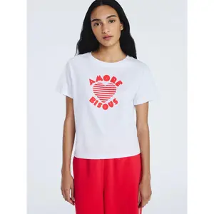 Amore Bisous Heart Cropped  T-Shirt - Coquette French Aesthetic Tee