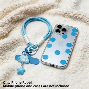 Trendy Cloud Flower Star Phone Case Lanyard Wrist Strap, Short Phone Camera Chain Keychain, Fashionable Versatile Daily Use Universal