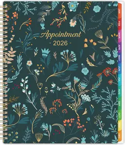 2026 Appointment Book - 2026 Daily Hourly Planner, Jan 2026 - Dec 2026, Appointment Book 2026, Large Planners Weekly Monthly, 8.5" x 11", Planners with 30-Minute Interval - Green Floral