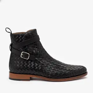 The Dylan Jodhpur Boot in Black Woven (Last Chance, Final Sale)