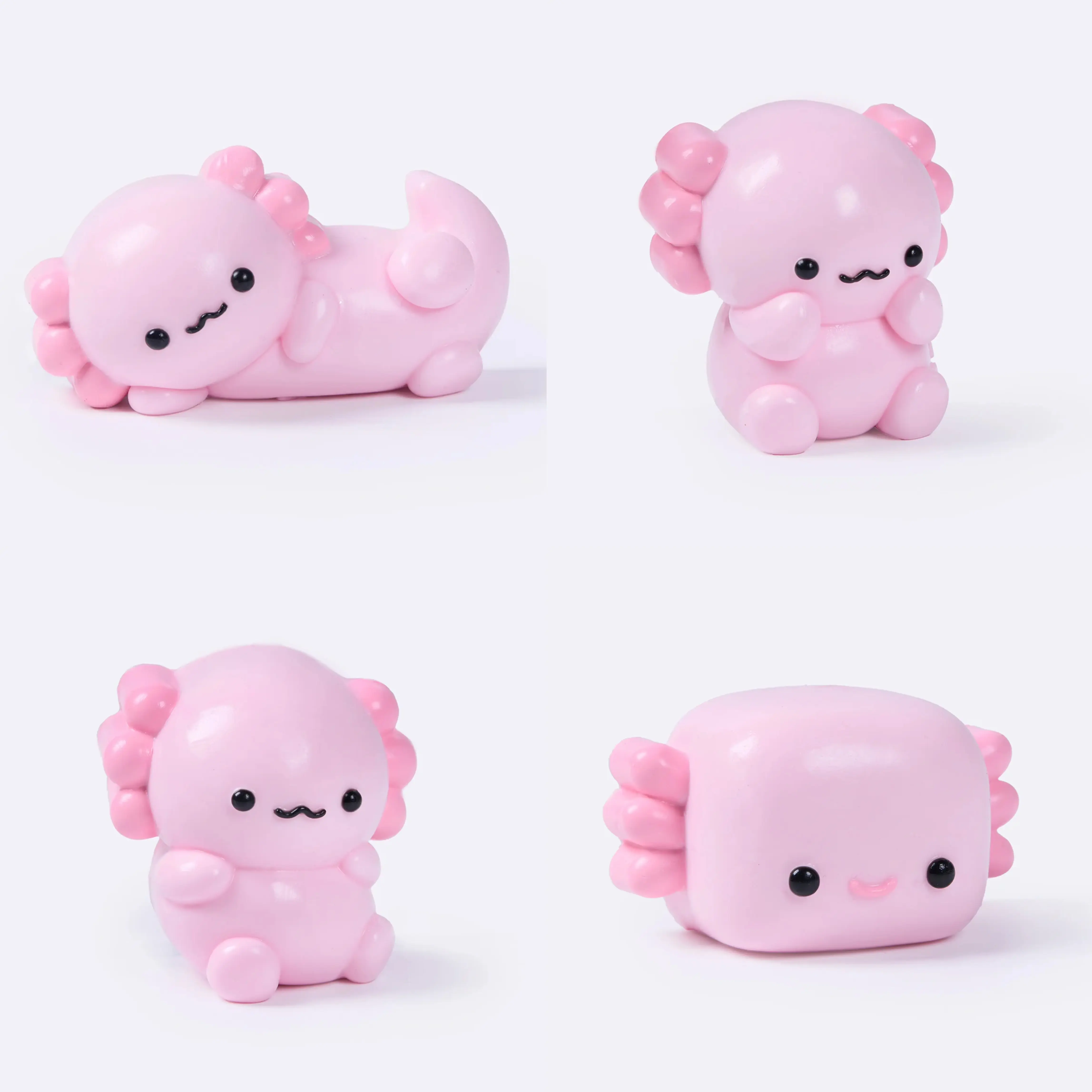 TABASQUISHY 5-Style Axolotl Squishy Set, Kawaii Soft Squeeze Sensory Fidget Toy, Stress Relief Desk Decor, Collectible Gift for Teens